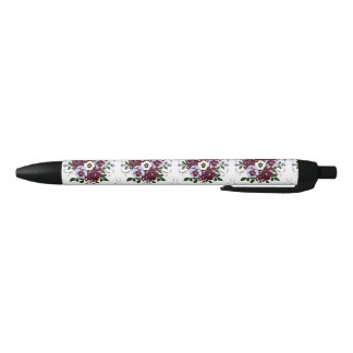 Stylo Élégance Botanique  Bouquet Fleurs Violettes