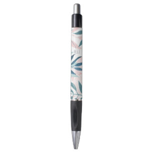 Stylo Élégant aquarelle Pastel Feuille Monogramme