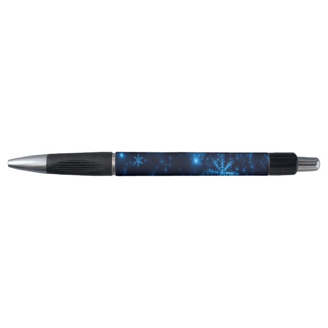 Stylo Emmy Bleu Profond Et Flèches De Neige Lumine (Devant)