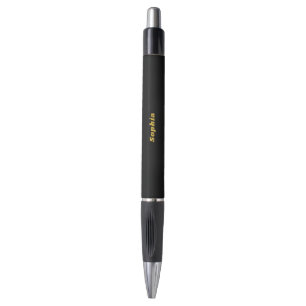 Stylo Emmy noir élégant avec nom personnalisé