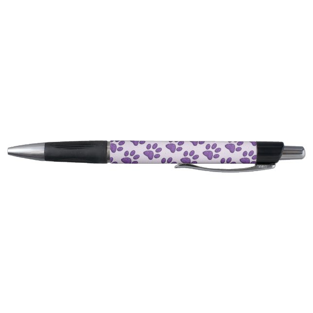 Stylo empreinte de patte de chat mousseux - violet (Bas)