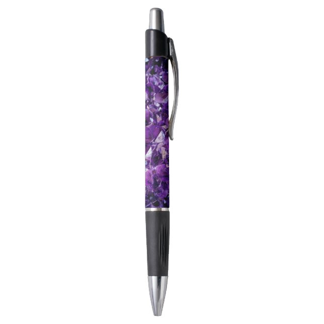 Stylo en pierre glacée Améthyste Violet (Bas (Vertical))
