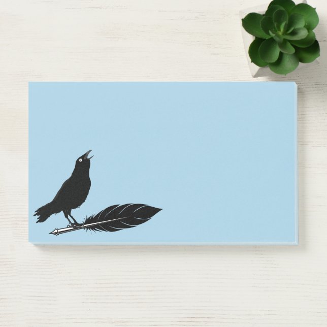 Stylo en plumes d'oiseaux noirs Raven Post-it Note (Bureau)