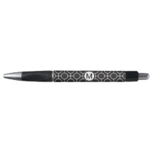 Stylo enseignant Vintage rétro monogrammé noir bla