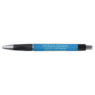 Stylo Entreprise personnalisée Cerulean Blue Grainy Text