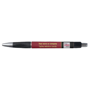 Stylo Entreprise Rouge/Noir - Personnalisé Faux Gold Tex