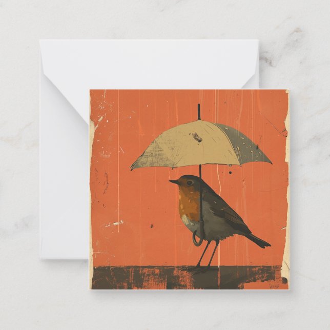 Stylo et bouddles : Cartes Robin Minimalistes (Devant)