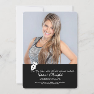 Stylo et encre Photo Graduation Invitation