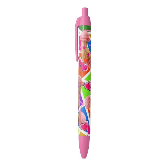 Stylo et stylo scolaire Crème glacée fraise (Haut (Vertical))