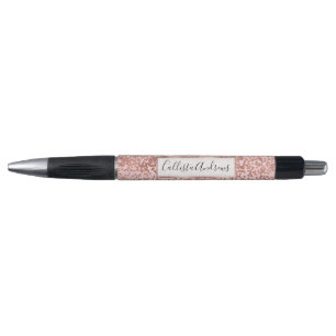 Stylo Fille moderne Rose or rose Parties scintillant Con