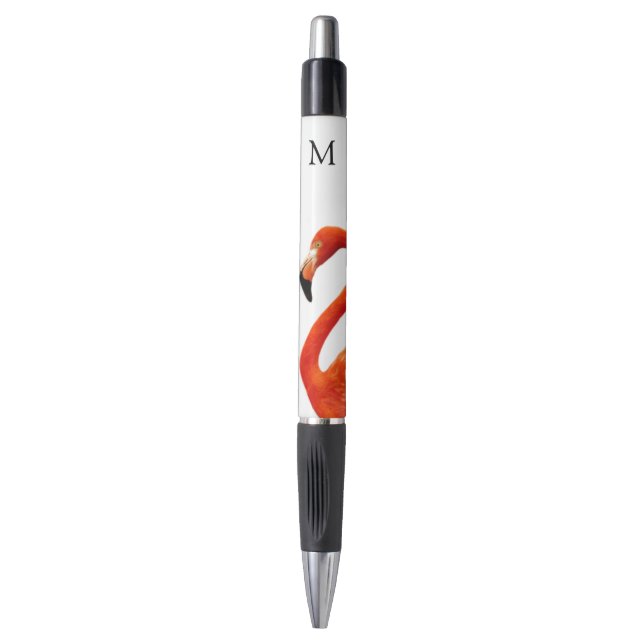 Stylo Flamant rose rouge et stylo monogramme (Devant (Vertical))