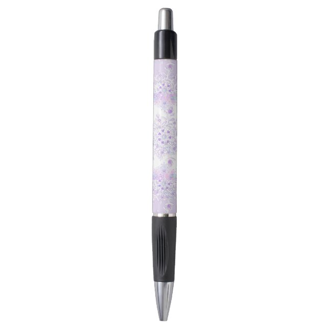 Stylo flocon de neige violet clair et coeur étincelant (Devant (Vertical))