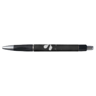Stylo floral noir et blanc minimal