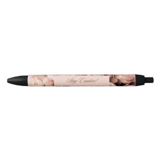 Stylo floral vintage à encre noire