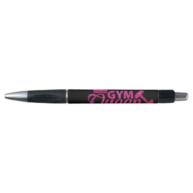 Stylo Funky rose chaud personnalisé faux parties scintil (Devant)