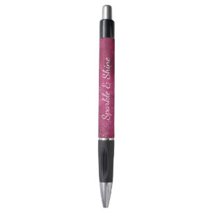 Stylo Garçons framboise rose pailleté scintillant