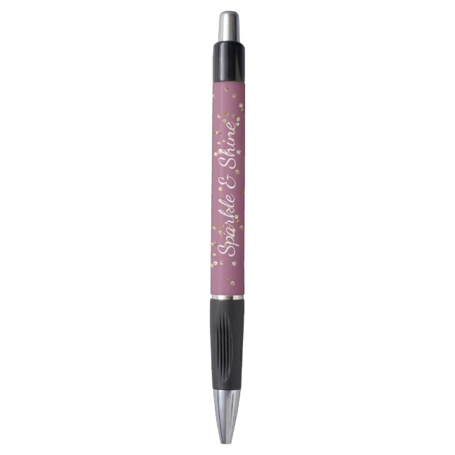 Stylo Glitzy Boysenberry Pink Gold Glitter Sparkle (Devant (Vertical))