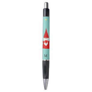 Stylo Gnome mignonne tenant un coeur et un monogramme En