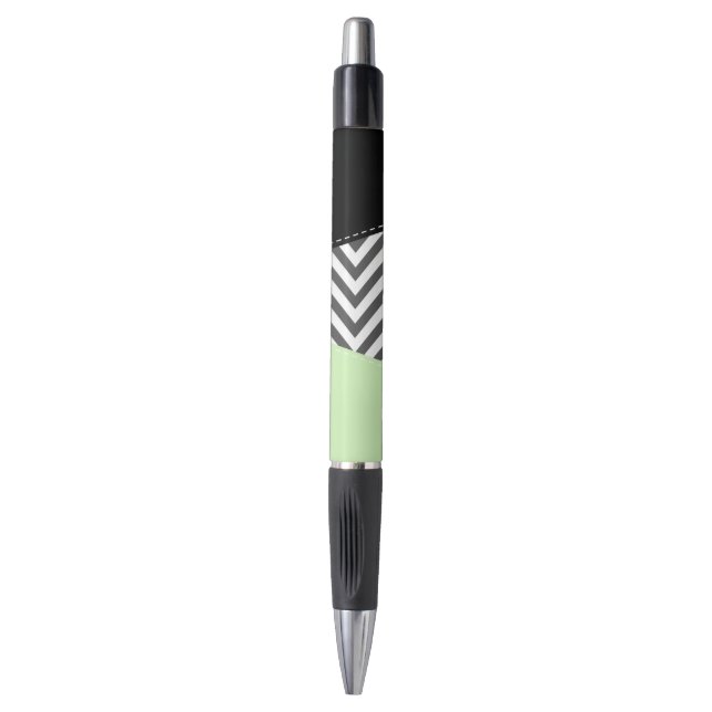 Stylo Gray Zigzag, Gray Chevron, Zigzag Pattern, Mint (Devant (Vertical))