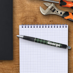 Stylo Green Buffalo Check Bold Name Grandes lettres