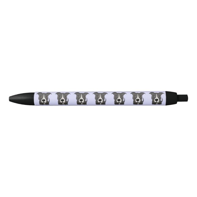 Stylo gris drôle d'encre de chiot de Pitbull (Devant)