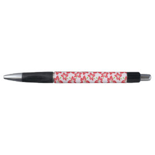 Stylo Hibiscus rouge, Fleurs rouges, Motif de fleurs