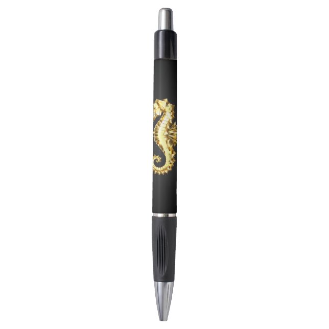 Stylo Hippocampe Polygonal Or (Devant (Vertical))
