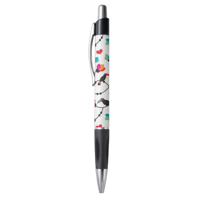 Stylo illustration tropicale d'oiseau mignon de toucan (Haut (Vertical))