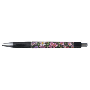 Stylo Jardin à fleurs rose et blanc