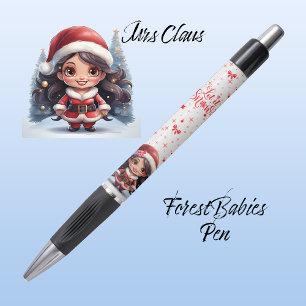 Stylo Joli graphisme de Mme Santa Noël, qu'il neige blan