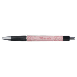 Stylo Joli Motif de Damas rose Monogramme avec nom
