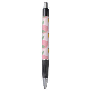 Stylo Joli motif de fruits orange pêche rose