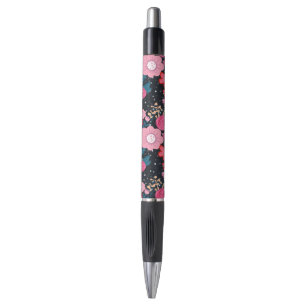 Stylo Joli rose giral Floral Silver Dots Gris design