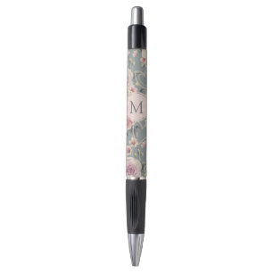 Stylo Jolie rose Roses et Coeurs Perles Monogramme
