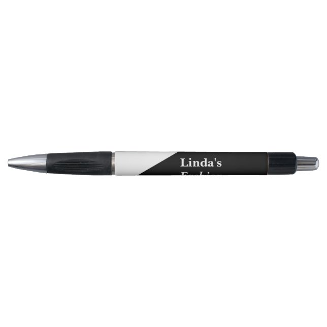 Stylo Ligne diagonale noire et blanche (Devant)
