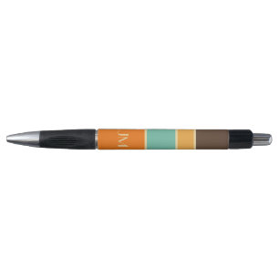 Stylo Lignes horizontales colorées de style rétro