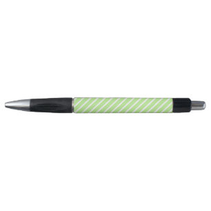 Stylo Lime vert et blanc cinq bandes motif
