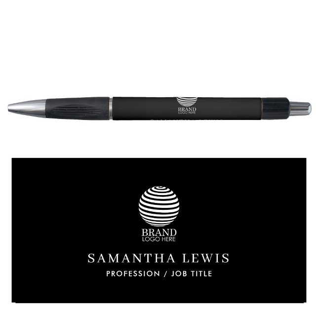 Stylo Logo et nom d'entreprise promotionnel moderne Noir (Créateur téléchargé)