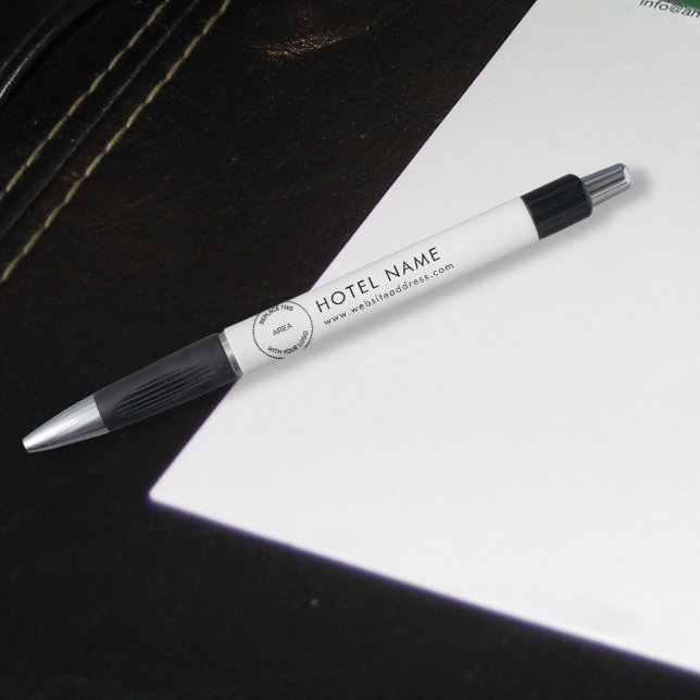 Stylo Logo Nom de l'hôtel Adresse du site Web (Créateur téléchargé)