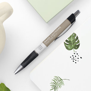 Stylo Logo personnalisé Moderne Beige Sable Simple Entre