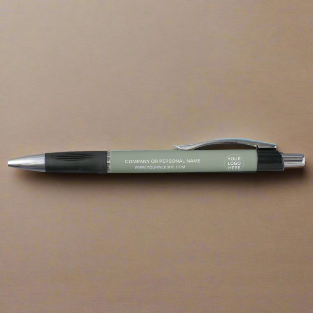 Stylo Logo Sage Green L Promoted Branded Business (Créateur téléchargé)