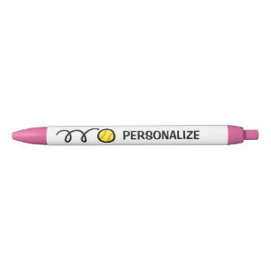 Stylo logo sportif de softball jaune de nom person