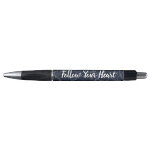 Stylo Marbre bleu foncé Suivez votre coeur