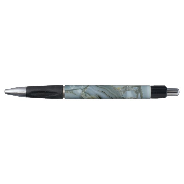 Stylo Marbre gris bleu avec Veine or (Devant)