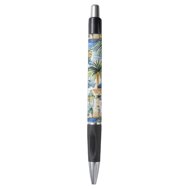 Stylo Mariage méditerranéen bleu tropical (Devant (Vertical))