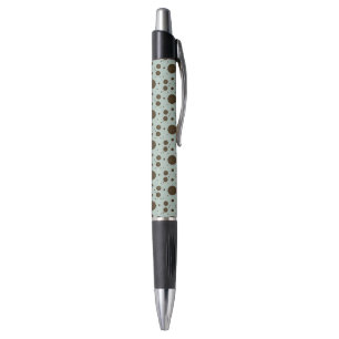 Stylo Marron foncé à micro-fleurs vert sauge