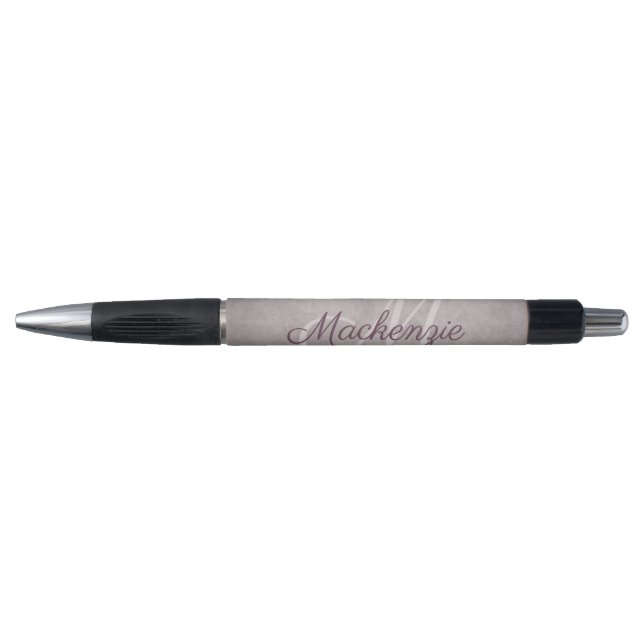 Stylo Matte de quartz rose | Monogramme rose Dusty Mauve (Devant)