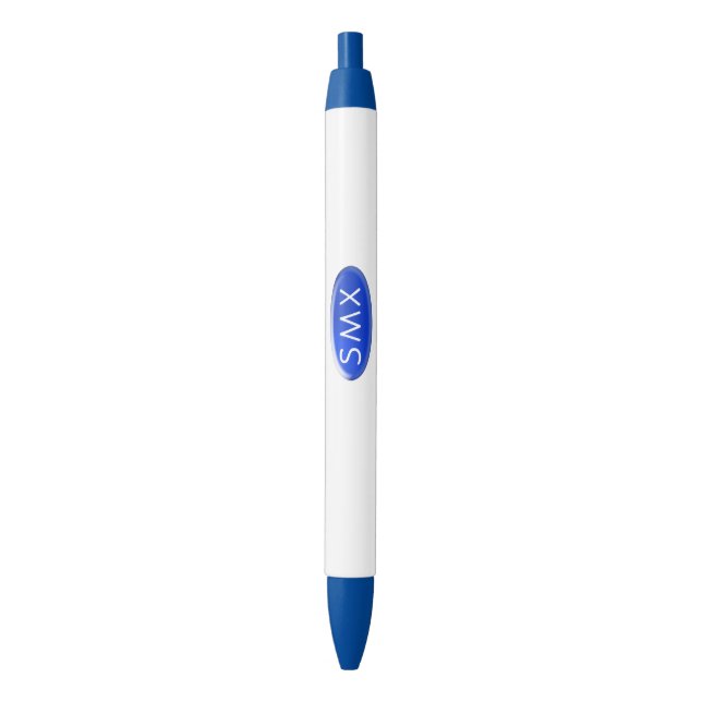 Stylo - Médaillon initial bleu (devant Vertical)