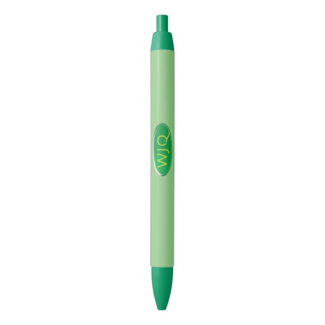 Stylo - Médaillon initial vert (devant Vertical)