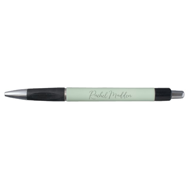 Stylo Menthe Green Feminine Minimale Script Nom personna (Devant)
